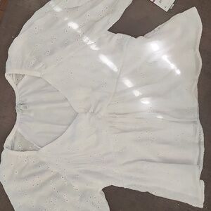 SOFIA JEANS Sofia Vergara white eyelet boho blouse XXL NWT